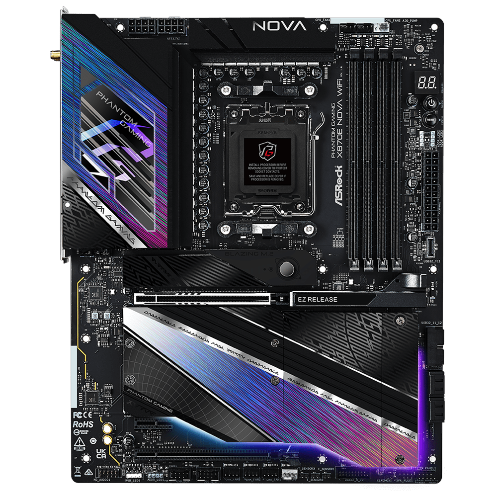 ASROCK X870E NOVA WIFI 8200MHz(OC)DDR5 Soket AM5 M.2 USB 3.2 HDMI ATX Anakart