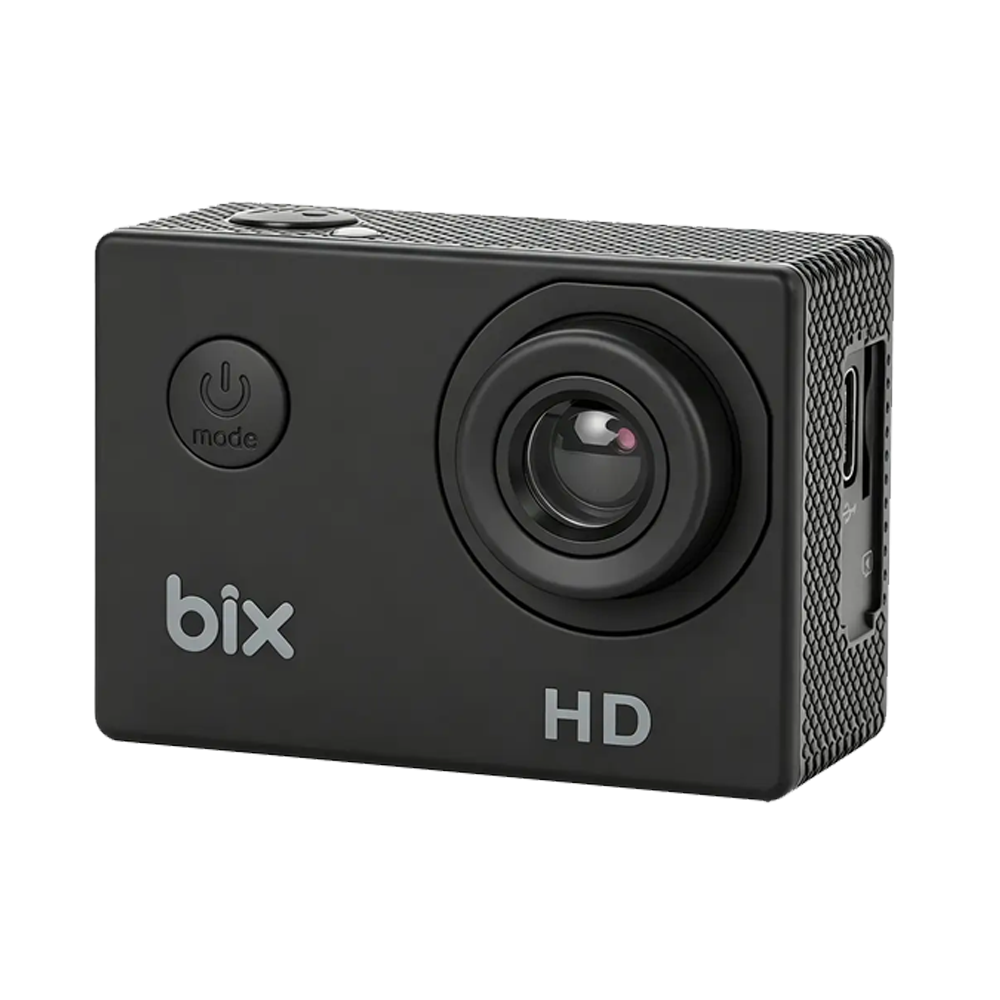 BIX Edge 1 720P 30FPS 5MP Su Geçirmez Kılıflı Siyah Kask Aksiyon Kamera ve Aksesuar Seti