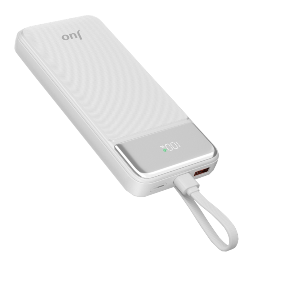 Juo JCP410-W 22.5W 10000mAH Type-C Led Ekranlı Taşınabilir Beyaz Hızlı Şarj Powerbank