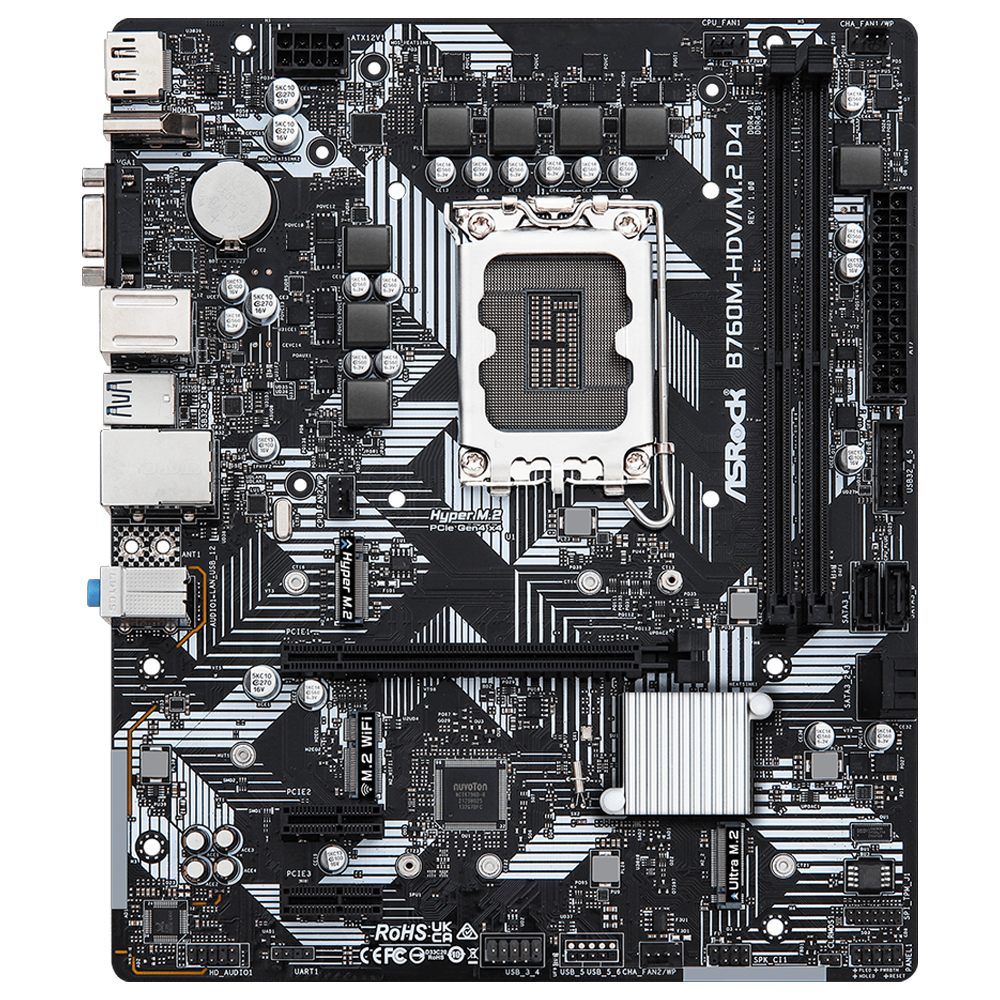 ASROCK B760M-HDV 5333MHz(OC) DDR4 Soket 1700 M.2 HDMI DP mATX Anakart