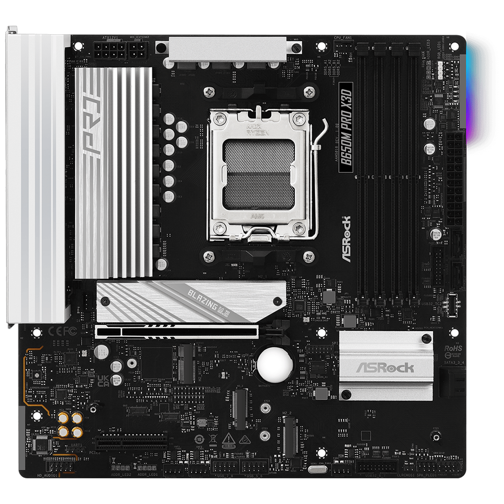 ASROCK B650M PRO X3D WİFİ 8000MHz OC DDR5 Soket AM5 M.2 USB 3.2 DP HDMI mATX Anakart