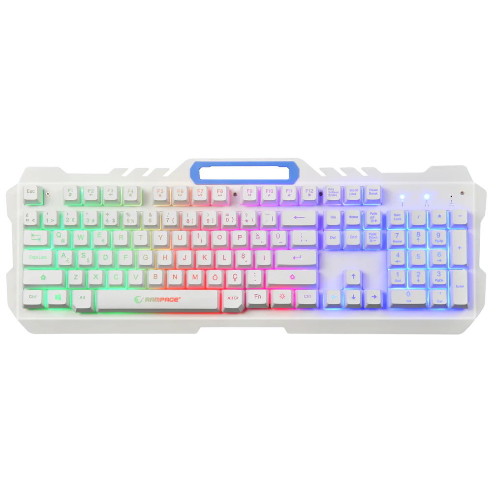 Rampage KM-GX7 FITMENT Rainbow USB Beyaz Gaming Combo Set(Gaming Klavye+Mouse+Kulaklık)