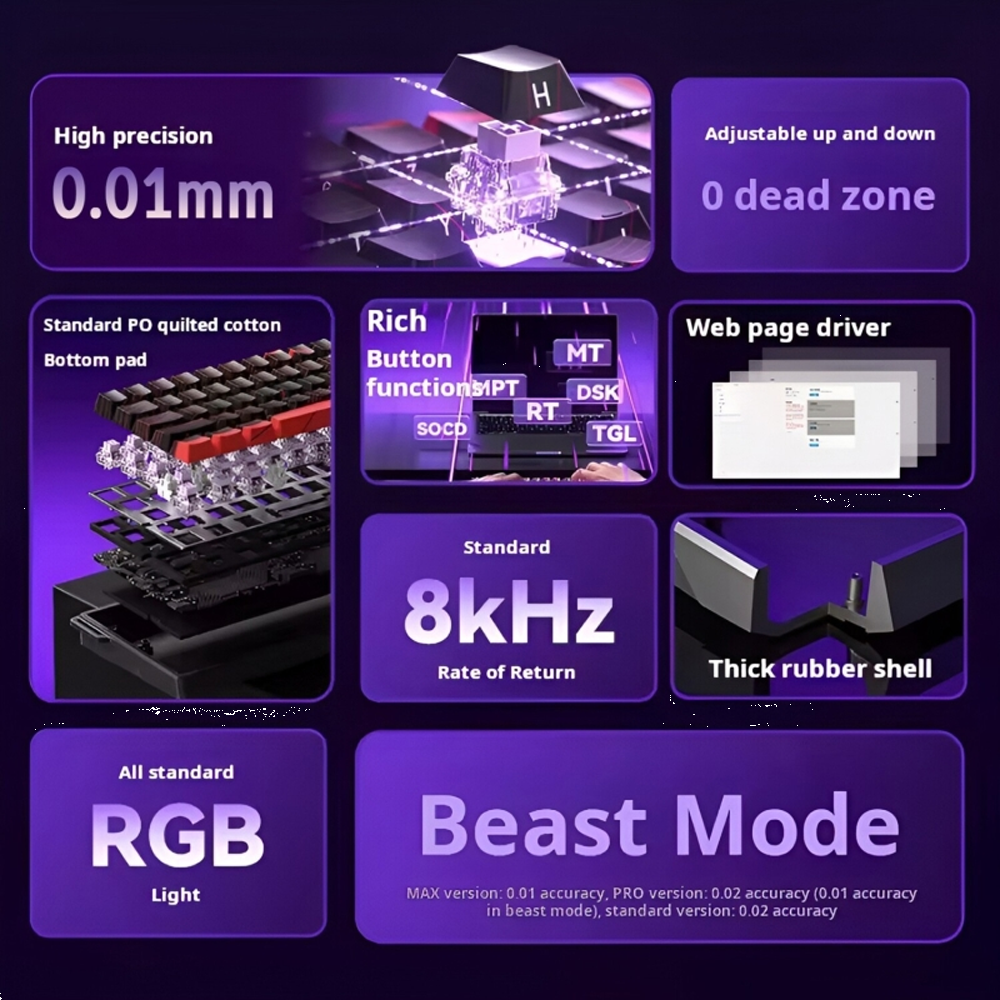 Aula Win68 HE Max Wing Chun Switch Hot Swap TKL RGB Mavi Kablolu Gaming Klavye