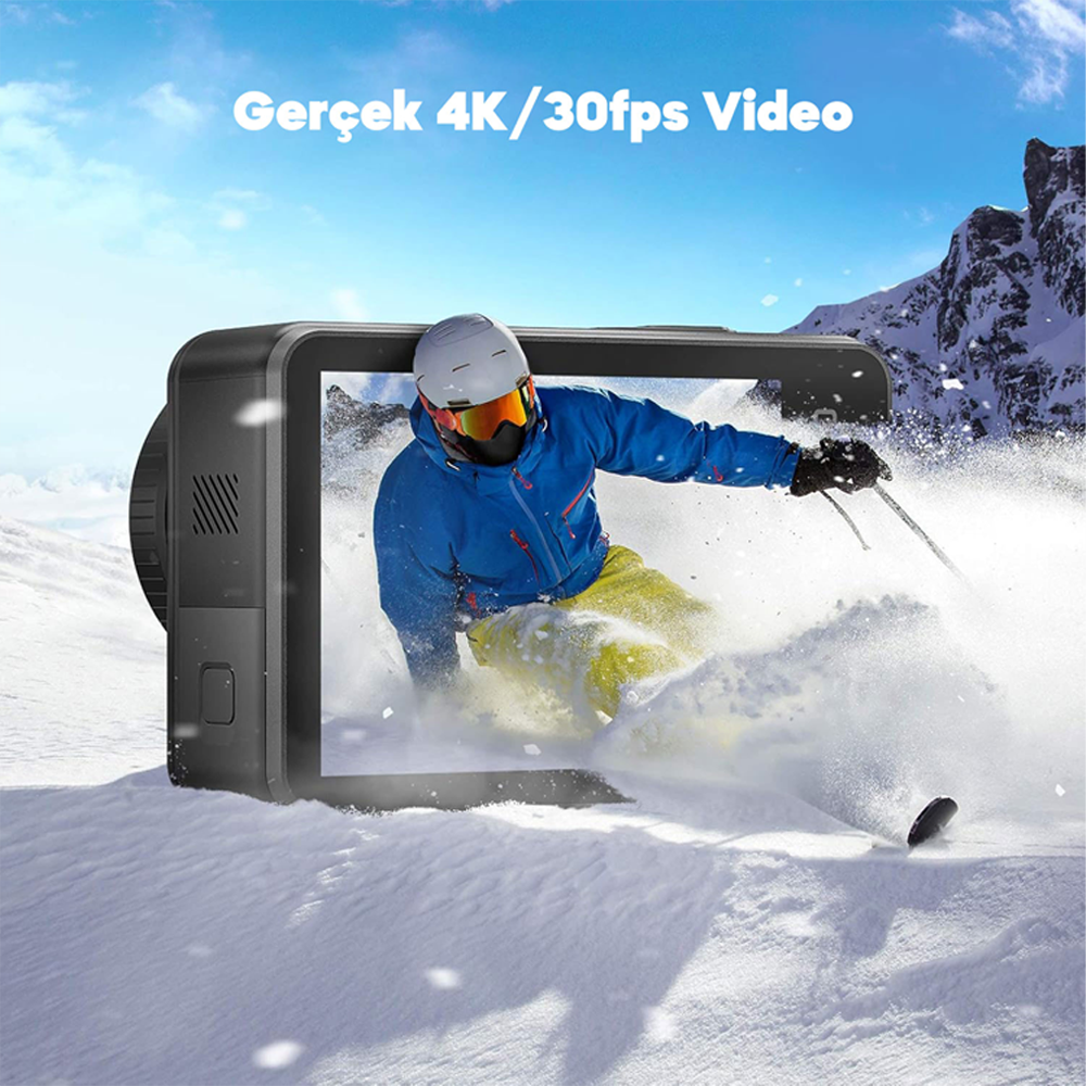 Akaso Brave 7 4K/30FPS 20MP Wi-Fi Dual Screen Aksiyon Kamera ve Aksesuar Seti