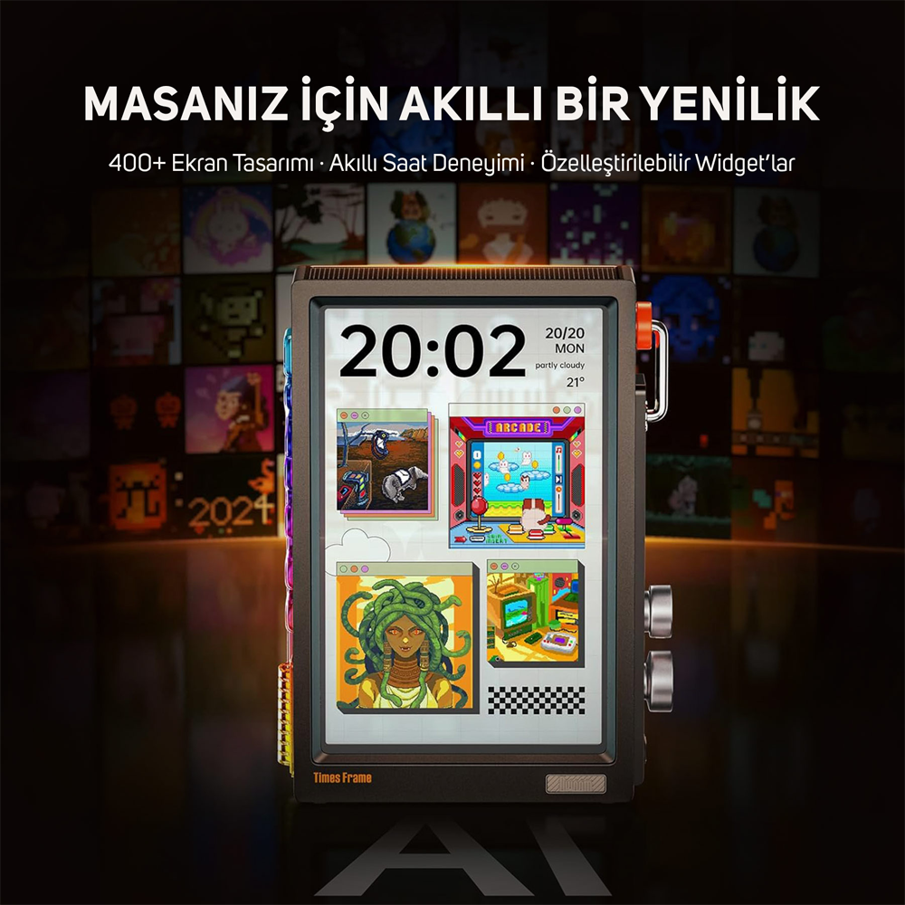  Divoom Times Frame 10.1" 64GB Akıllı Kişiselleştirilebilir RGB LED IPS Siyah Dijital Çerçeve