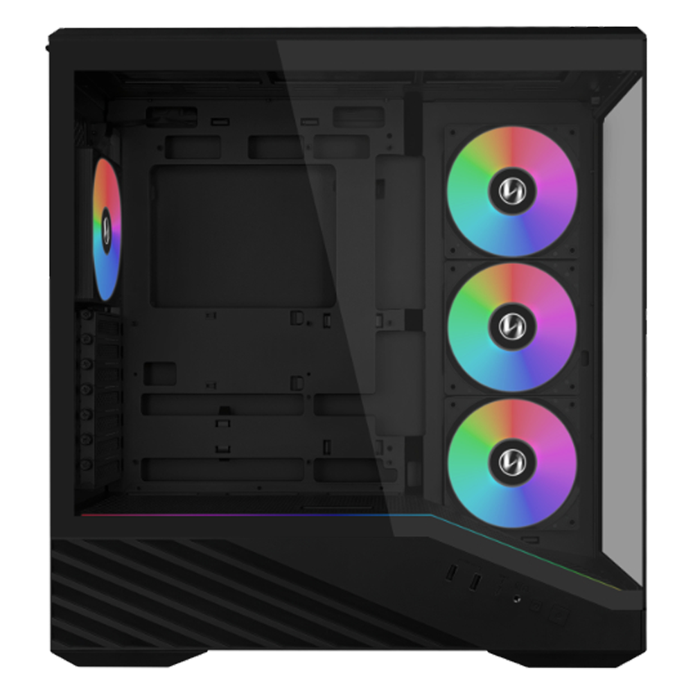 LIAN LI VECTOR V100R Tempered Glass ARGB Type-C Siyah E-ATX Mid Tower Kasa