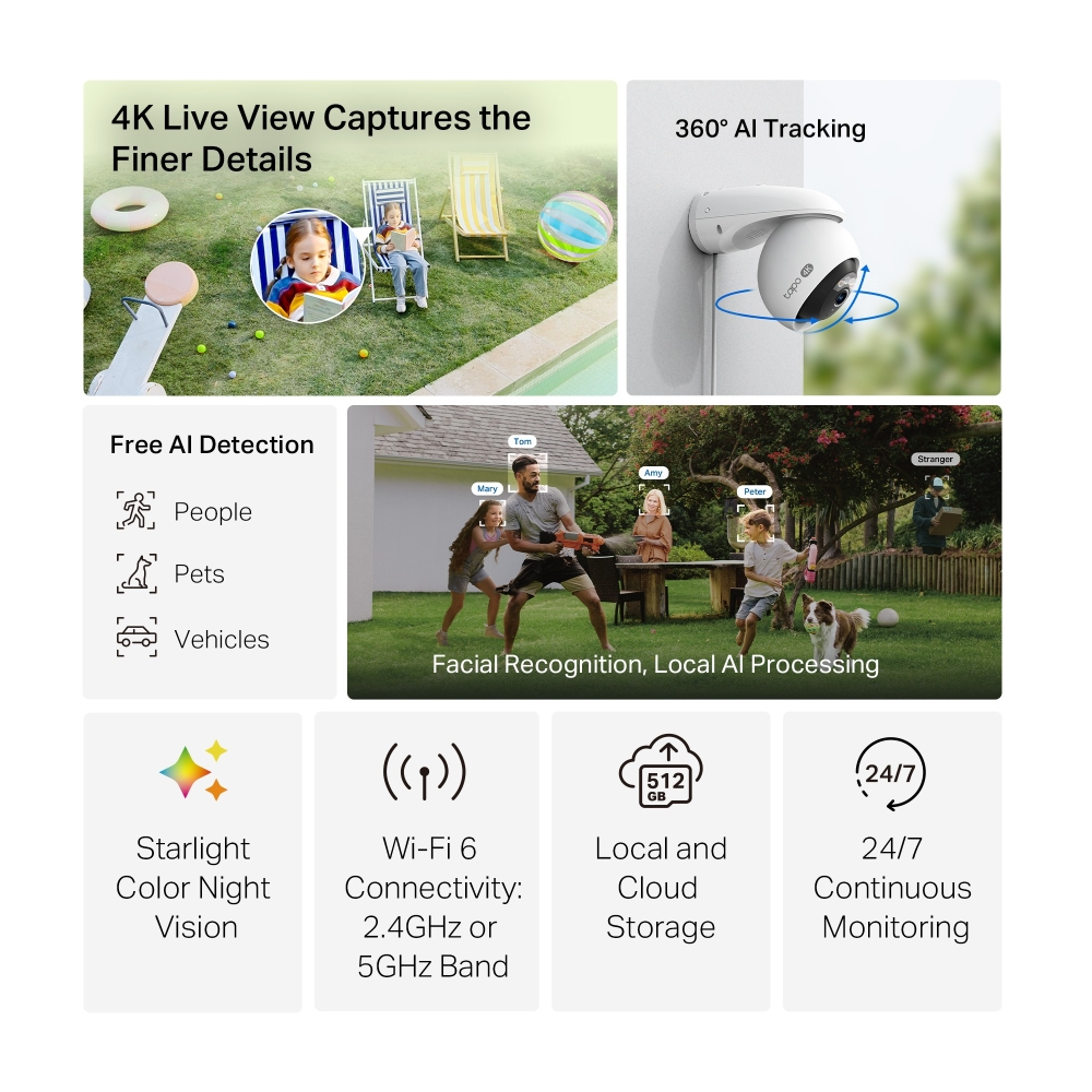 TP-LINK TAPO C560WS Pan/Tilt Wi-Fi Dış Mekan Güvenlik Kamerası