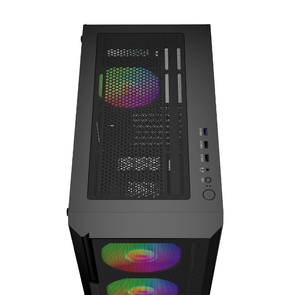 GameBooster CRUX E650B 650W 80+ USB 3.0 Mesh Rainbow Fanlı ATX Mid Tower Gaming Kasa 