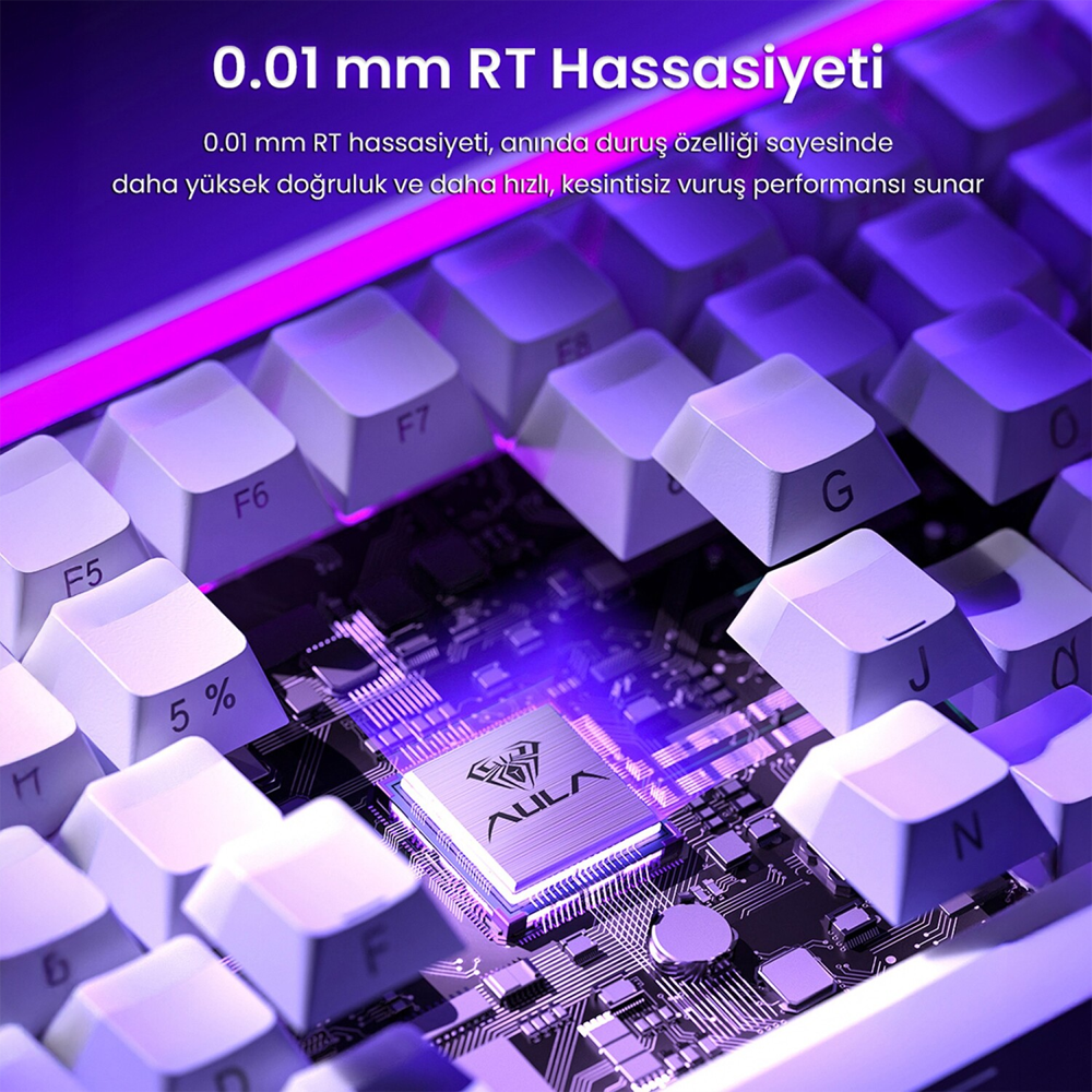 Aula Hero 84 He Black King Switch Hot Swap RGB Beyaz Kablosuz Gaming Klavye