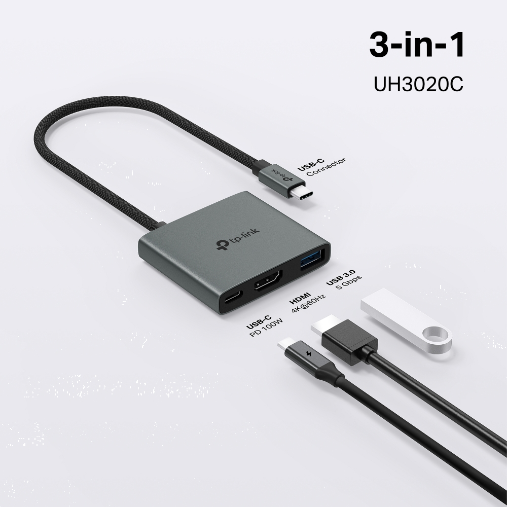 TP-LINK UH3020C Type-C USB-C PD USB3.0 HDMI Hub Dönüştürücü