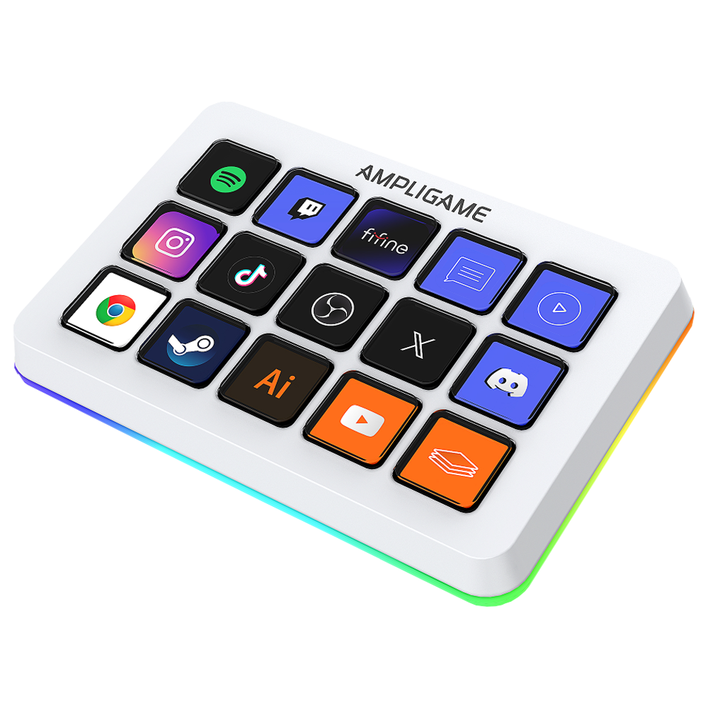 Fifine Ampligame D6 Beyaz Stream Deck Yayın Kontrolcüsü 