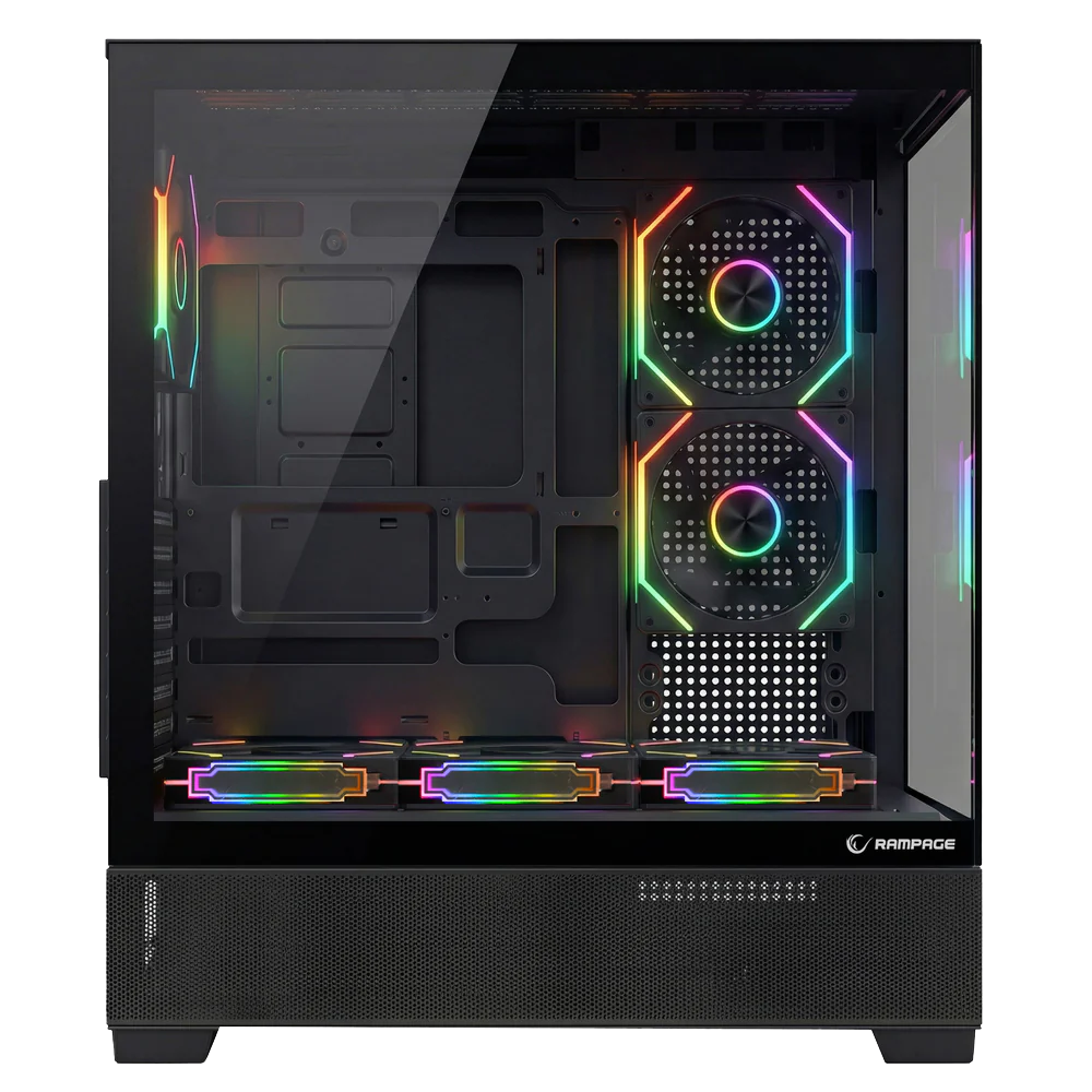 Rampage HYDRA V5 850W 80+ Bronze Tempered Glass 6*12cm ARGB Siyah ATX Gaming Kasa