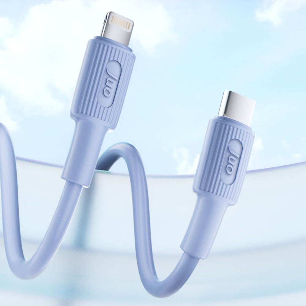 Juo 27W Type-C Lightning İphone İpad Silikon Mavi Data Ve Hızlı Şarj Kablosu 1 Metre