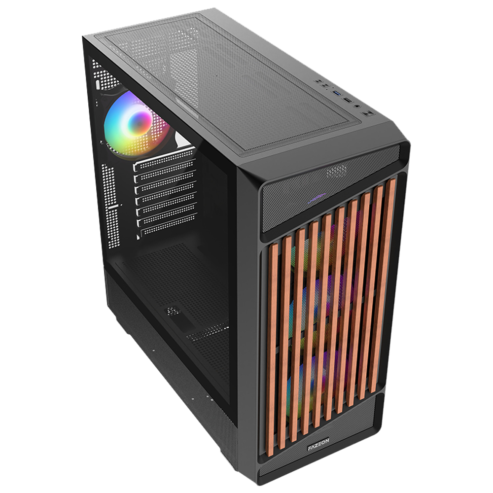 FAZEON F19 750W 80+ Bronze Tempered Glass Mesh 4x ARGB Fanlı USB 3.0 Siyah ATX Bilgisayar Kasası