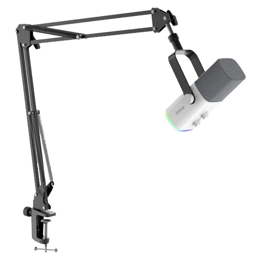 Fifine Ampligame AM8T XLR/USB RGB Beyaz Dinamik Mikrofon Seti
