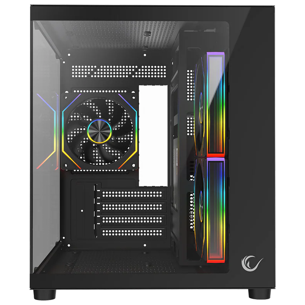 Rampage LUMID 750W 80+ Bronze Tempered Glass 3*12cm ARGB Siyah mATX Gaming Kasa