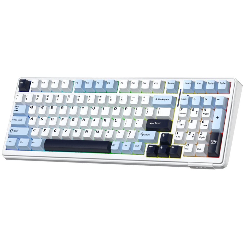 Aula F99 Linear GrayWood V3 Switch Hot Swap RGB Lacivert Kablosuz Gaming Klavye