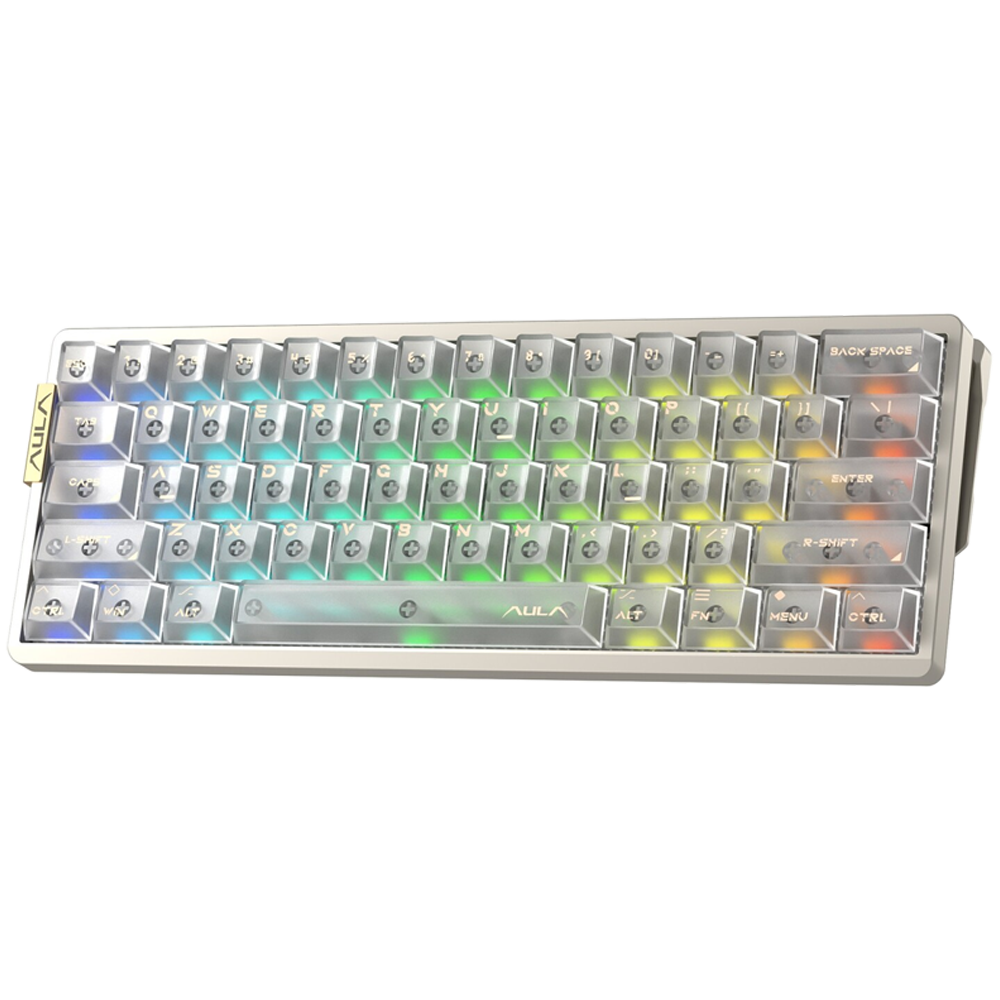 Aula AG60 Pro Aether Switch Hot Swap RGB Şeffaf Beyaz Kablosuz Gaming Klavye