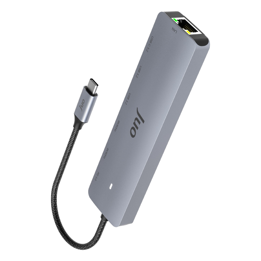 Juo Type-C 2*HDMI Dual MST 4K 60Hz Gigabit Ethernet Dönüştürücü 100W USB 3.2 Çoklayıcı Hub