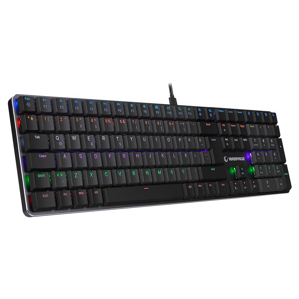 Rampage GRANITE PRO Red Switch RGB Siyah/Gri Kablolu Gaming Klavye