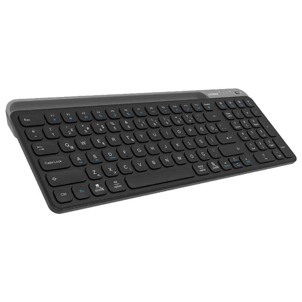 Everest KB-BT90 Siyah/Gri Kablosuz Klavye