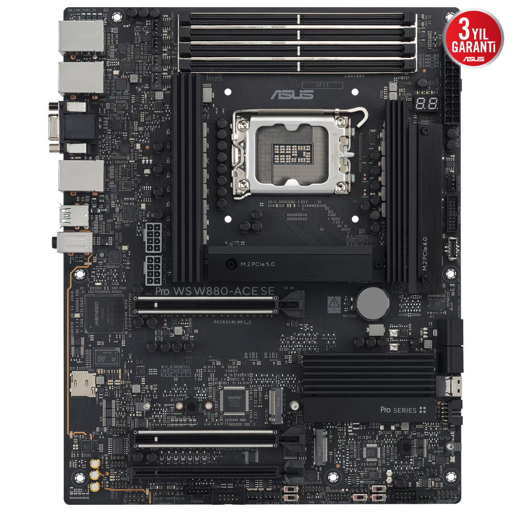ASUS PRO WS W880 ACE SE 9066MHz(OC) DDR5 Soket 1851 M.2 HDMI Thunderbolt ATX Anakart