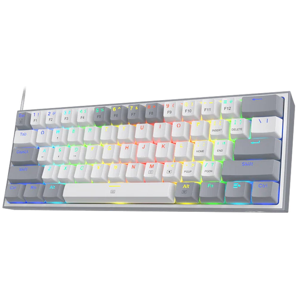Redragon K617 Fizz Red Switch RGB Kablolu Beyaz Gri Gaming Klavye
