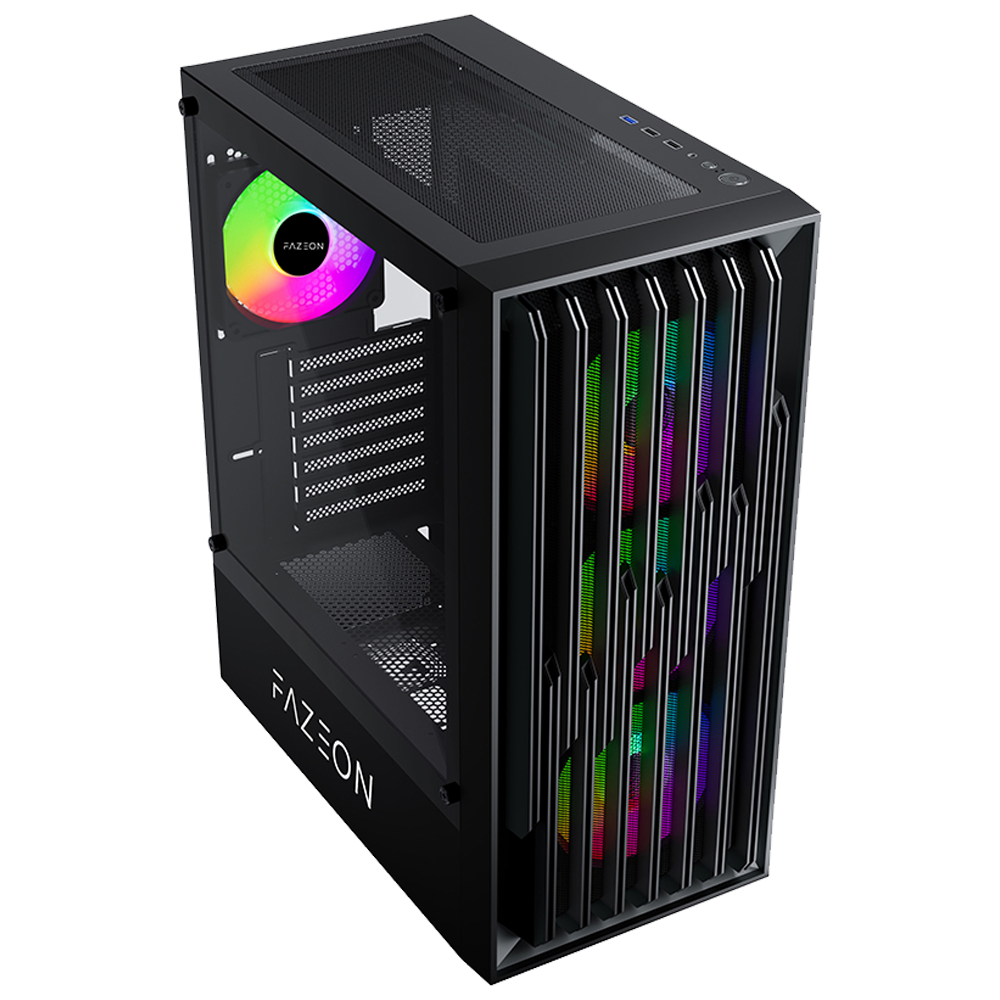FAZEON F18 650W 80+ Bronze Tempered Glass Mesh 4x ARGB Fanlı USB 3.0 Siyah E-ATX Bilgisayar Kasası