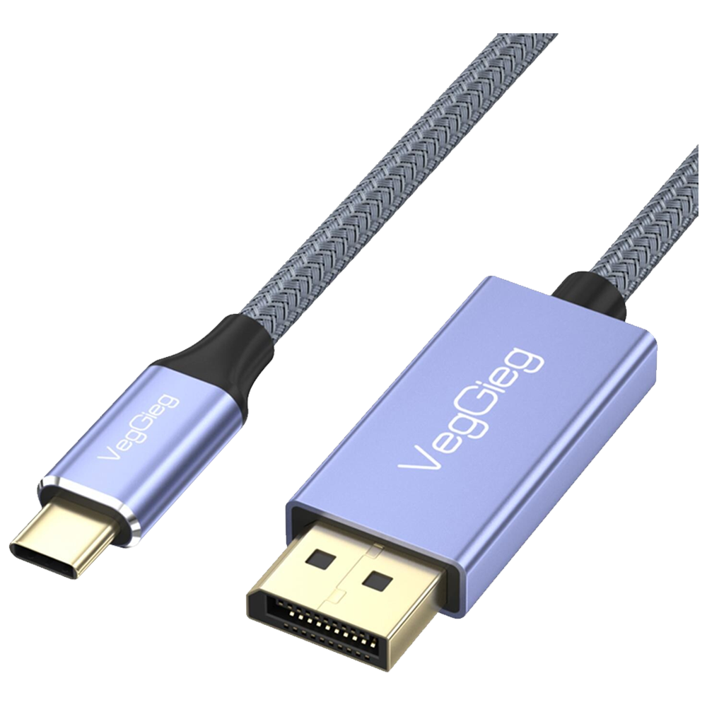 VegGieg 8K/60Hz 4K/144Hz Type-C 3.1 Displayport 1.4 Çift Yönlü 2 Metre Kablo