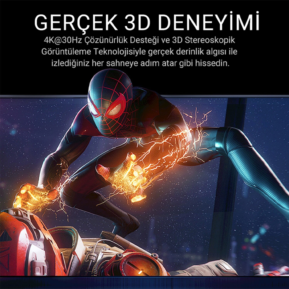 Veggieg V-H112 18Gbps HDR 4K 30Hz 3D HDMI 2.0 Kablo 20 Metre