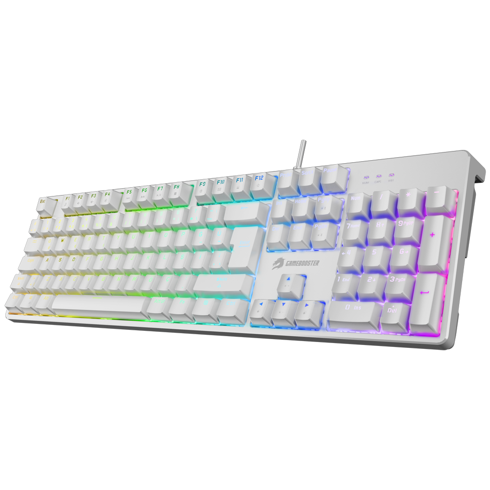 GameBooster G24W Enigma Rainbow Aydınlatmalı Red Switch Beyaz Mekanik Gaming Klavye