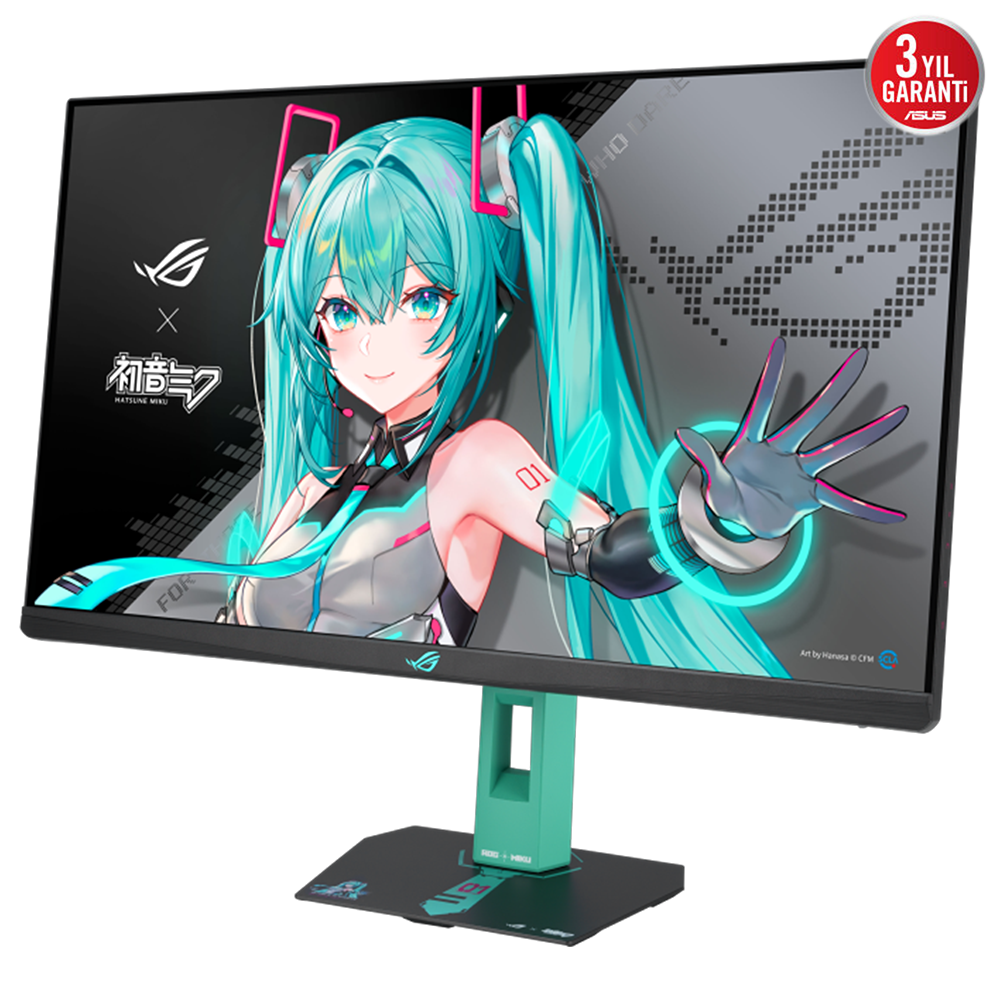 ASUS ROG Strix XG27ACMEG-G Hatsune Miku Edition 27" 260Hz(OC) 0.3ms HDMI DP G-Sync FreeSync Premium HDR400 Pivot QHD Fast IPS Gaming Monitör