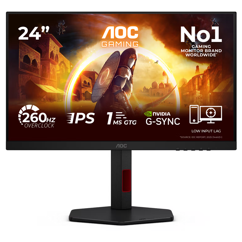 AOC 24G4ZR 24" 260Hz 1ms HDMI DP Adaptive Sync HDR10 Pivot FHD Fast IPS Gaming Monitör