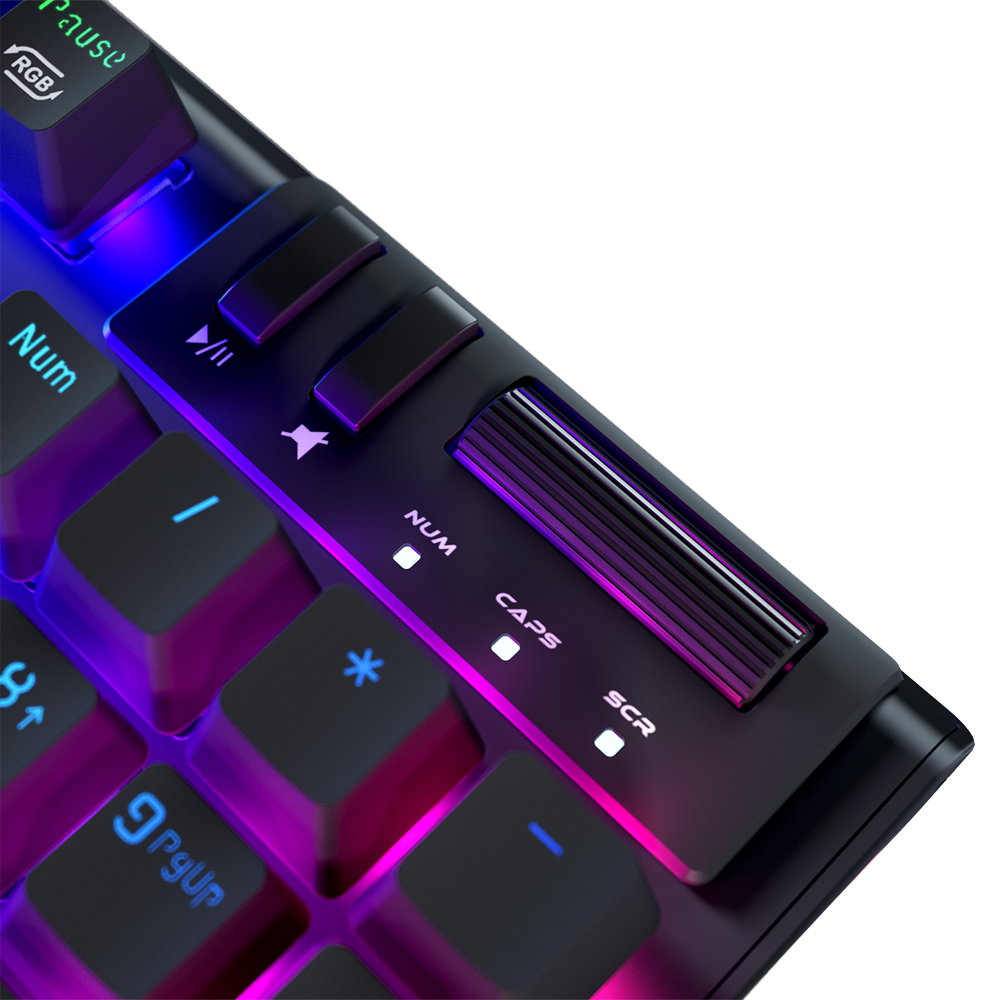 Rampage CARBON Siyah USB Türkçe Bilek Destekli  RGB Red Switch Gaming Klavye