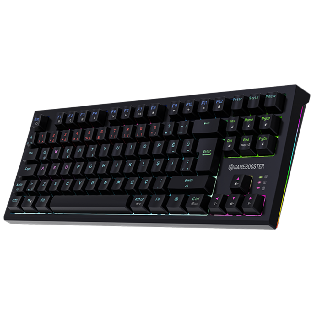 GameBooster Lumin Red Switch RGB Siyah Mekanik Kablolu Gaming Klavye