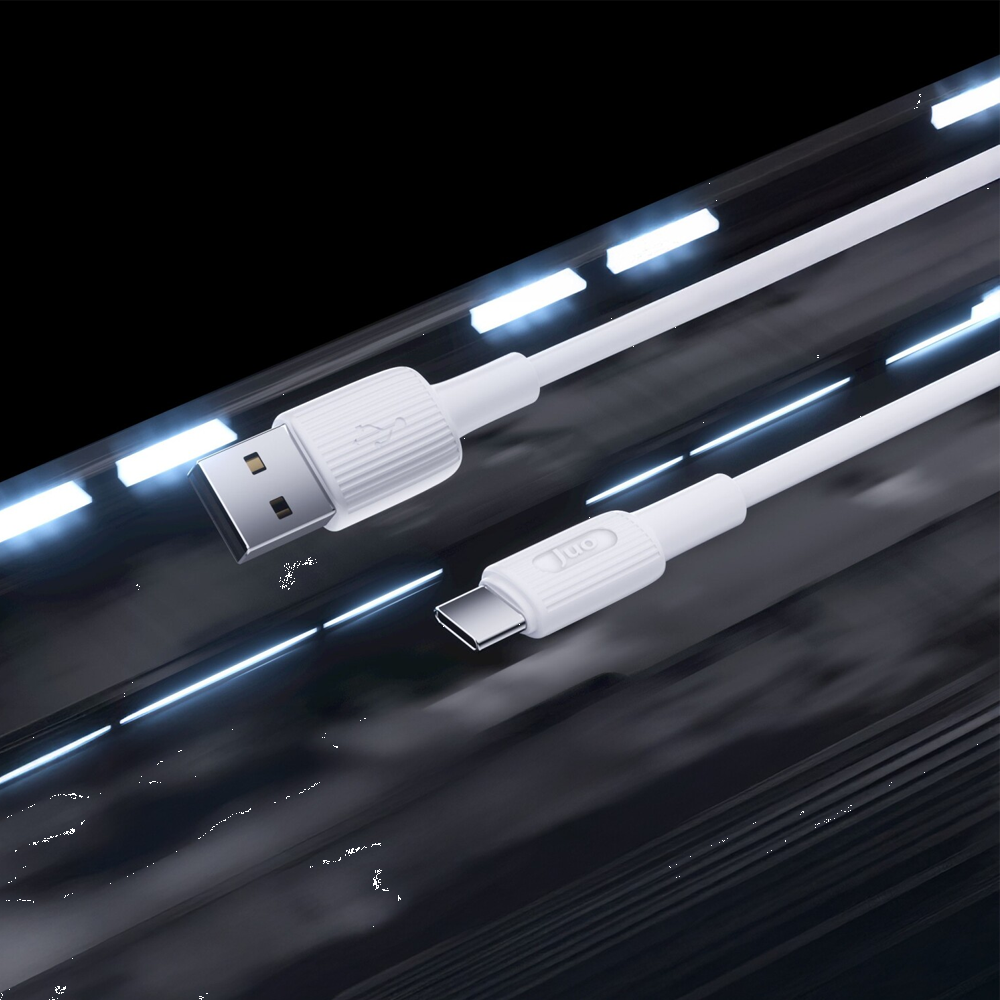 Juo 66W USB-A USB-C Beyaz Hızlı Şarj ve Data Kablosu 1 Metre