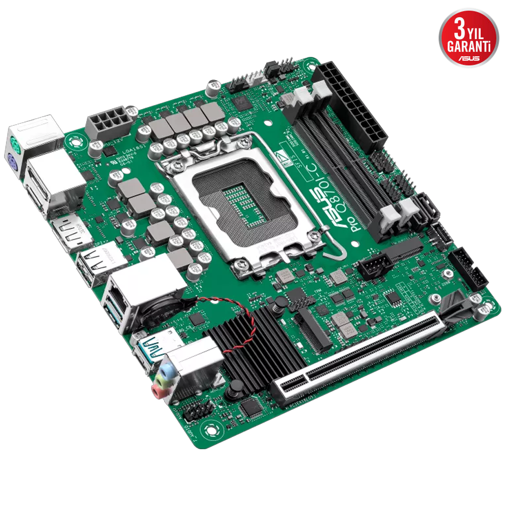 ASUS PRO Q870I-C CSM 6400MHz DDR5 Soket 1851  Type-C M.2 DP HDMI mini-ITX Anakart