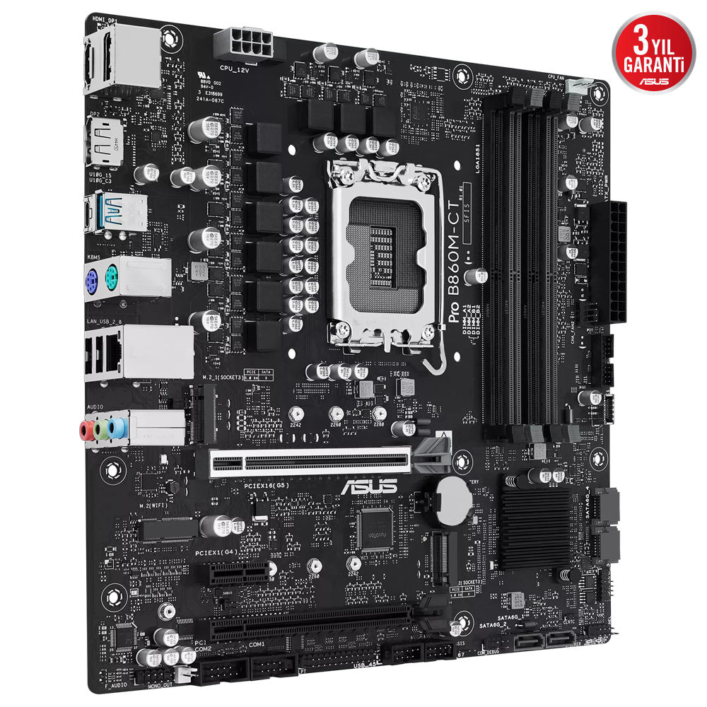 ASUS PRO B860M CT CSM 8666MHz(OC) DDR5 Soket LGA 1851 DP M.2 HDMI mATX Anakart