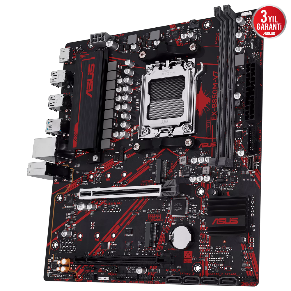 ASUS EX-B850M-V7 8200MHz(OC) DDR5 Soket AM5 M.2 HDMI mATX Anakart