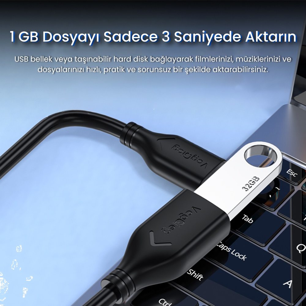 VegGieg USB 2.0 Uzatma Kablosu 1.5 Metre