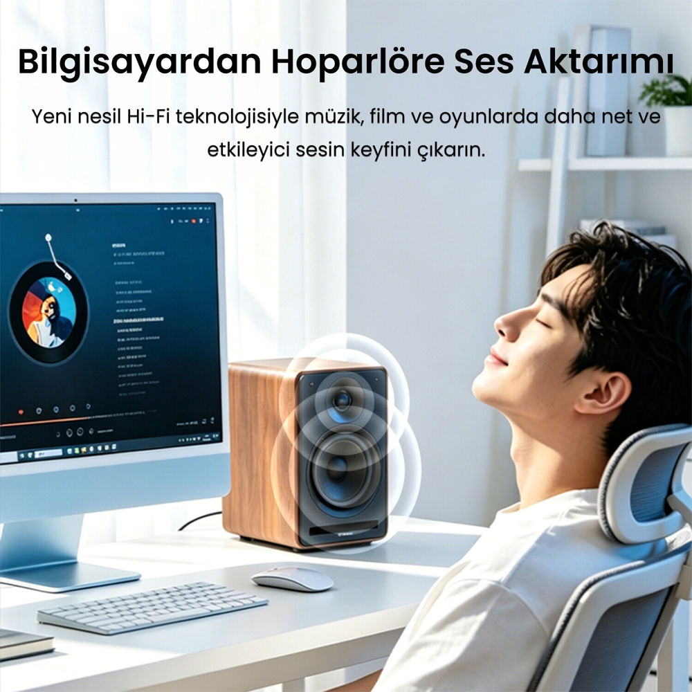 VegGieg 3.5mm AUX RCA Hi-Fi Ses Kablosu 3 Metre