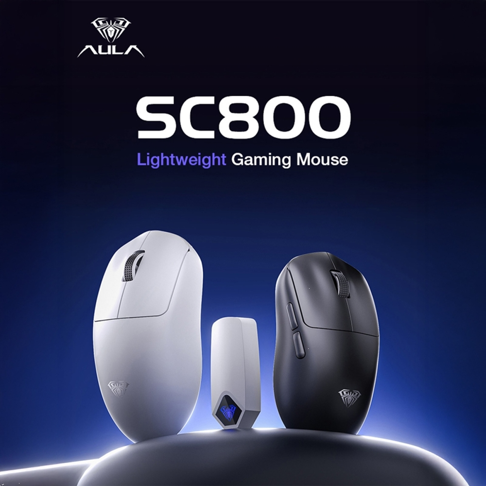 Aula SC800 Lightweight PAW3395 26000 DPI 8000Hz Kablosuz Siyah Gaming Mouse