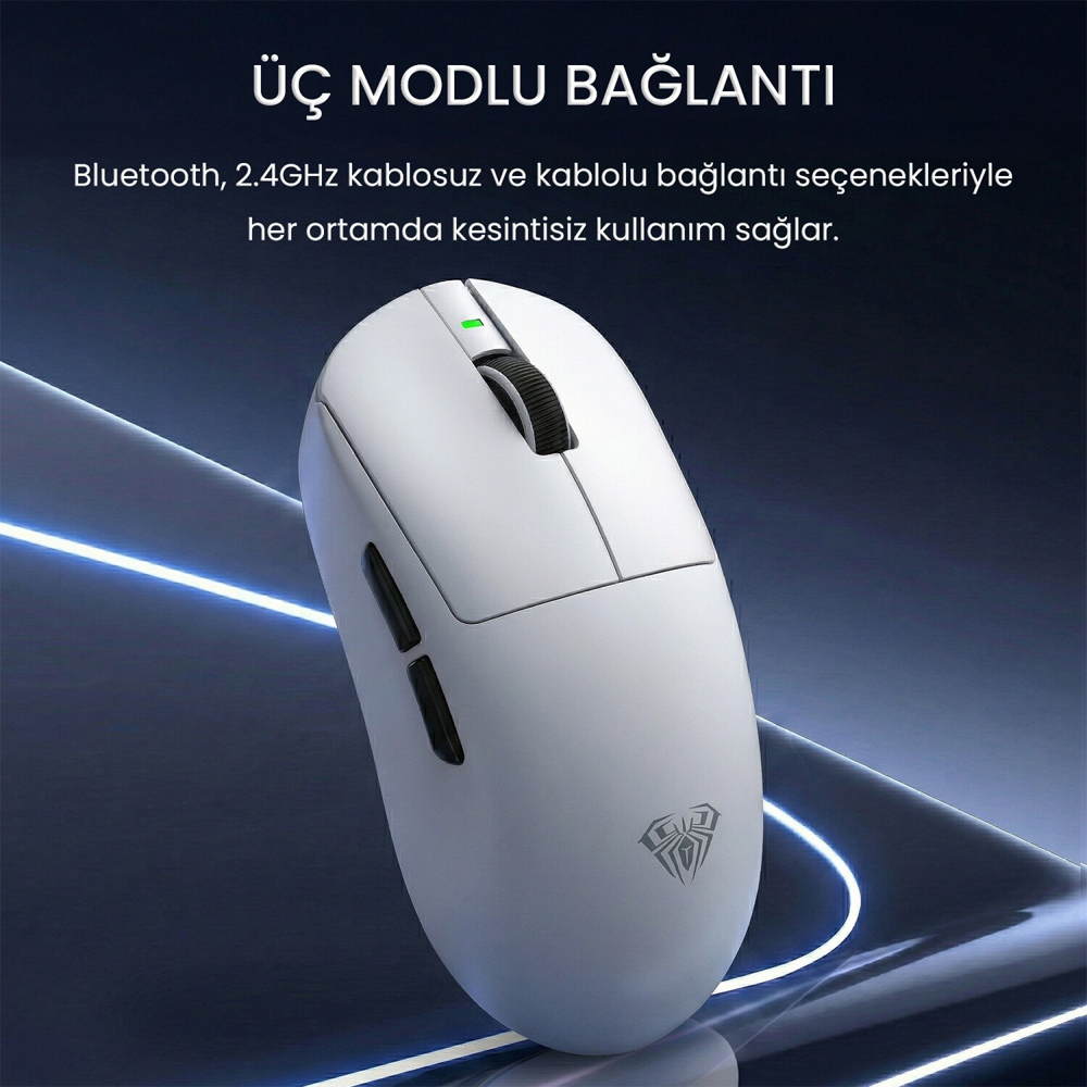 Aula V9 PRO Lightweight PAW3395 26000 DPI 8000Hz Kablosuz Beyaz E-Spor Gaming Mouse