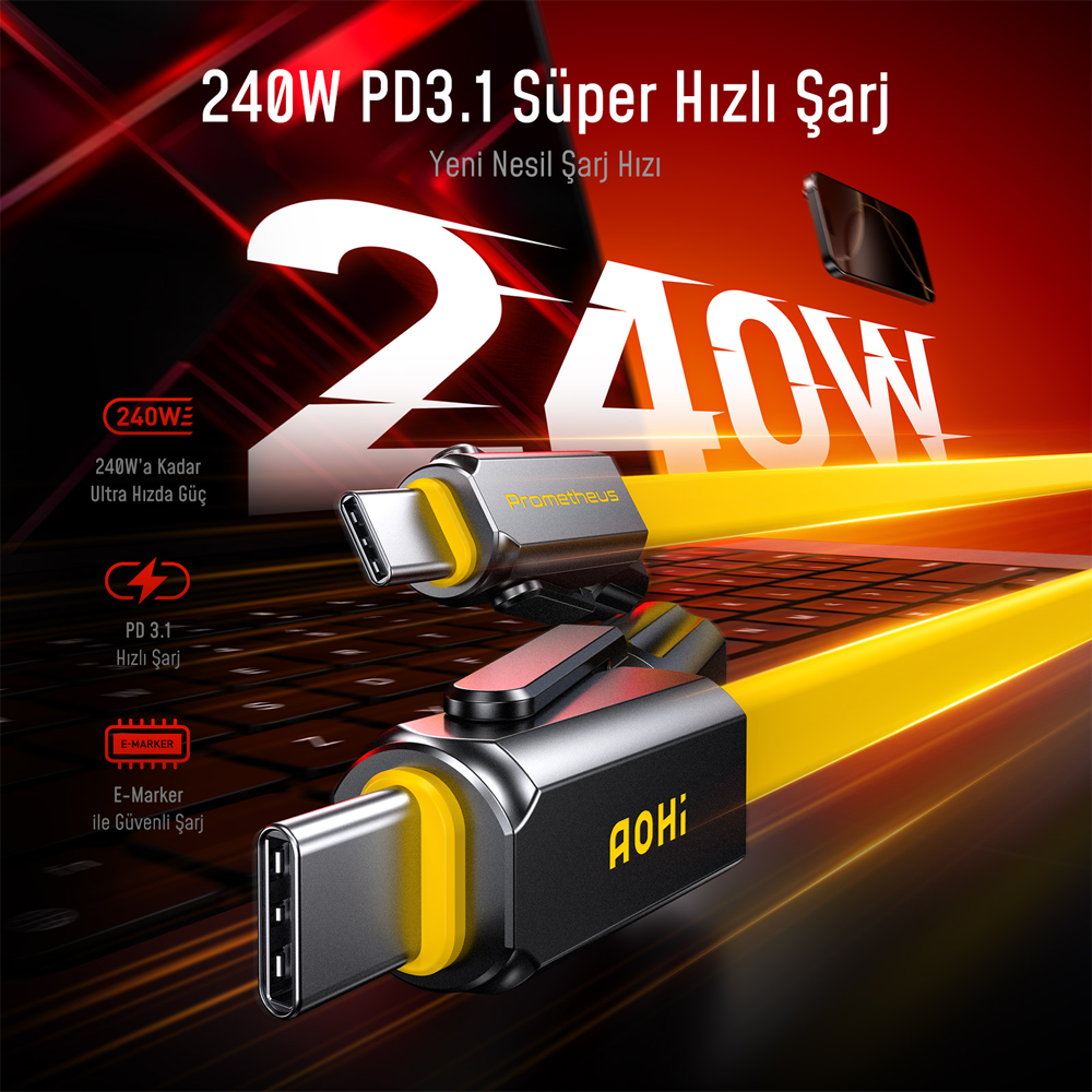 AOHI Promethues 3-In-1 Titanium Cable