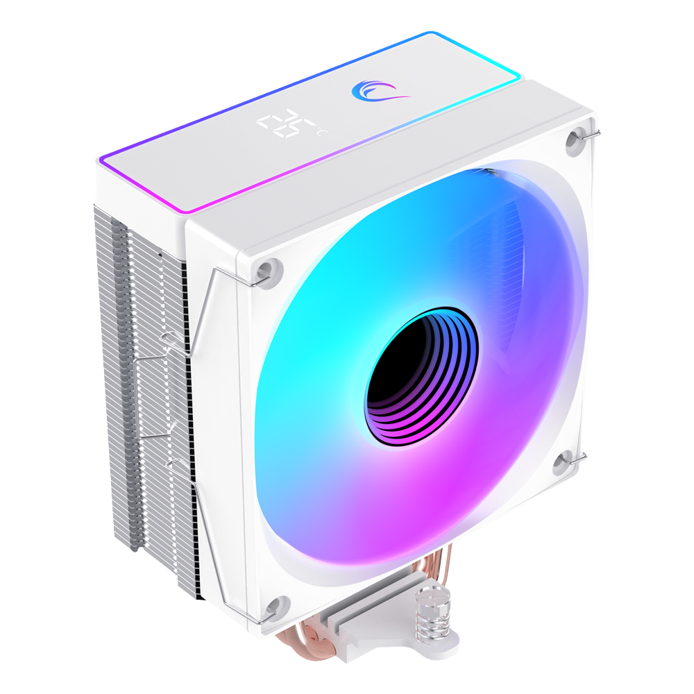 Rampage OCTAGON B70 Beyaz 12cm ARGB Sıcaklık Göstergeli Hava Soğutucu