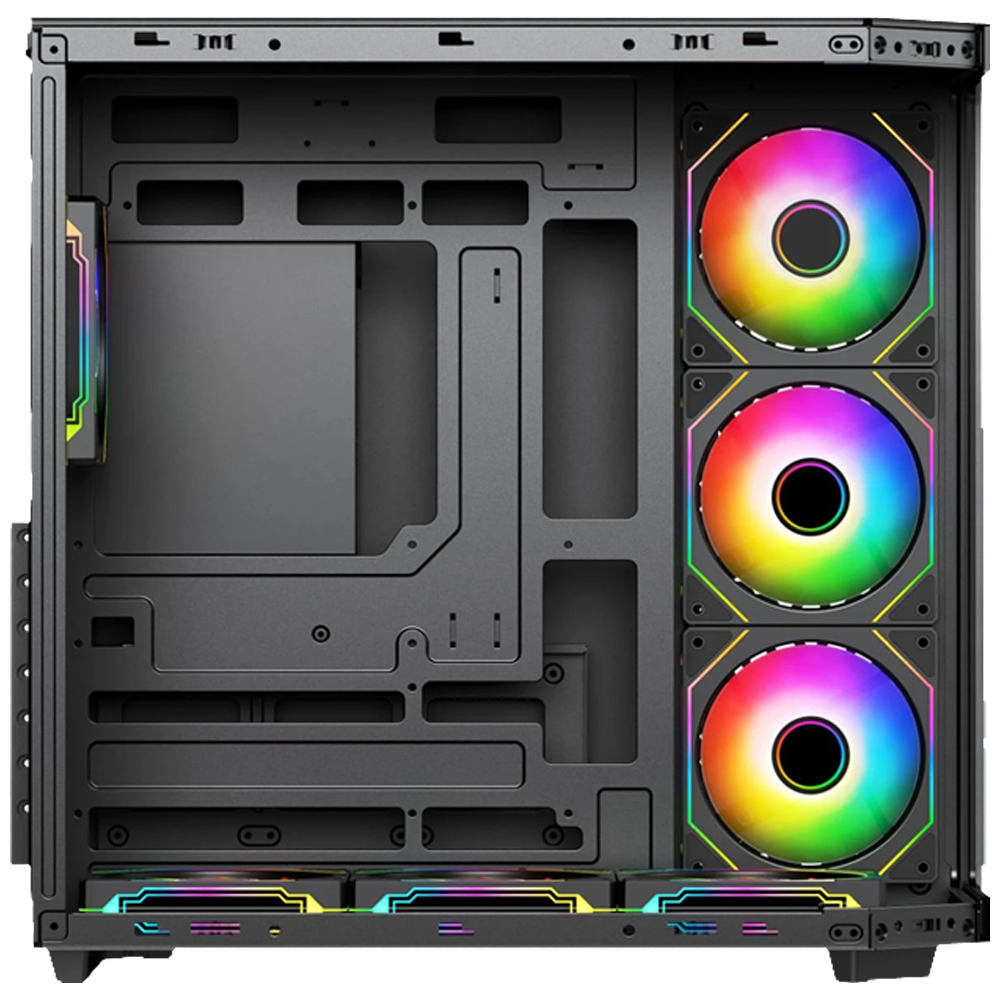 PowerBoost PB-A4375B 750W 80+ Bronze SeaView ARGB USB 3.0 ATX Mid Tower Siyah Gaming Kasa