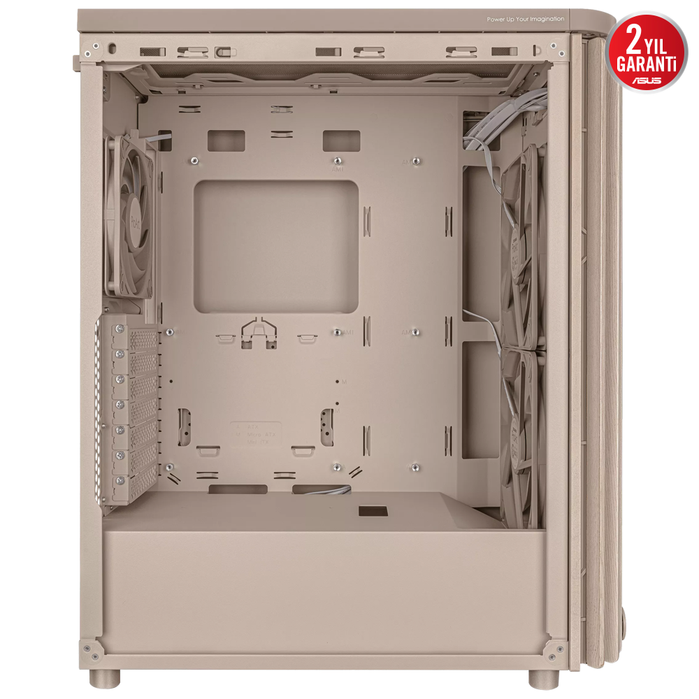 ASUS ProArt PA401 Wood Edition Mesh Tempered Glass USB-C 3.2 Bej ATX Mid Tower Kasa