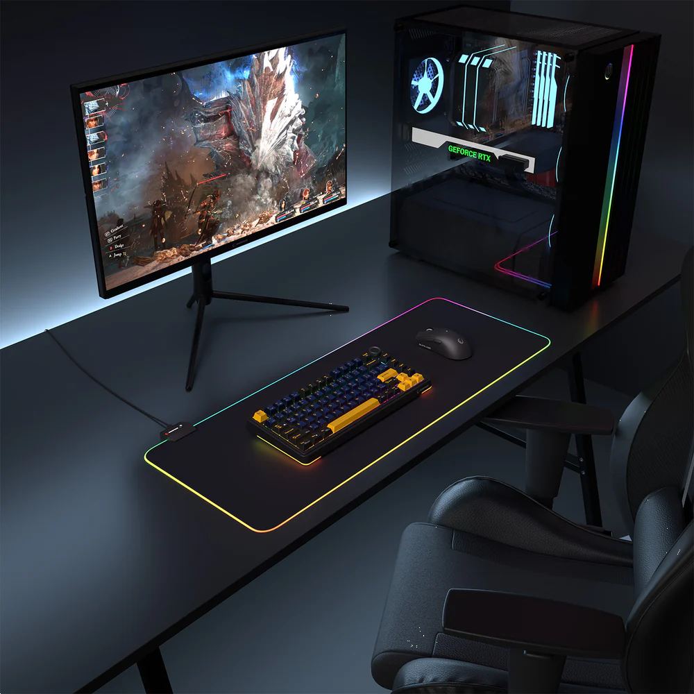 Rampage MP-22 Pulsar Siyah XL RGB Ledli Gaming Mouse Pad