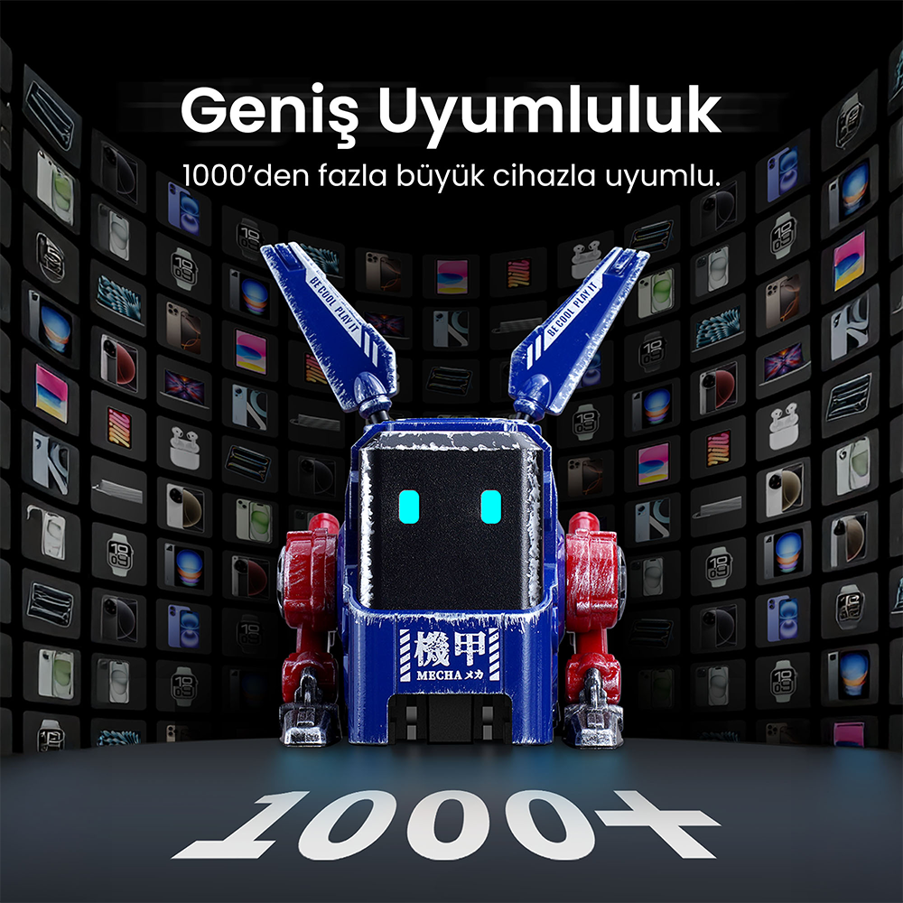 GravaStar Alpha65 Robot Figürlü 65W Blaze Blue Hızlı Şarj Adaptörü