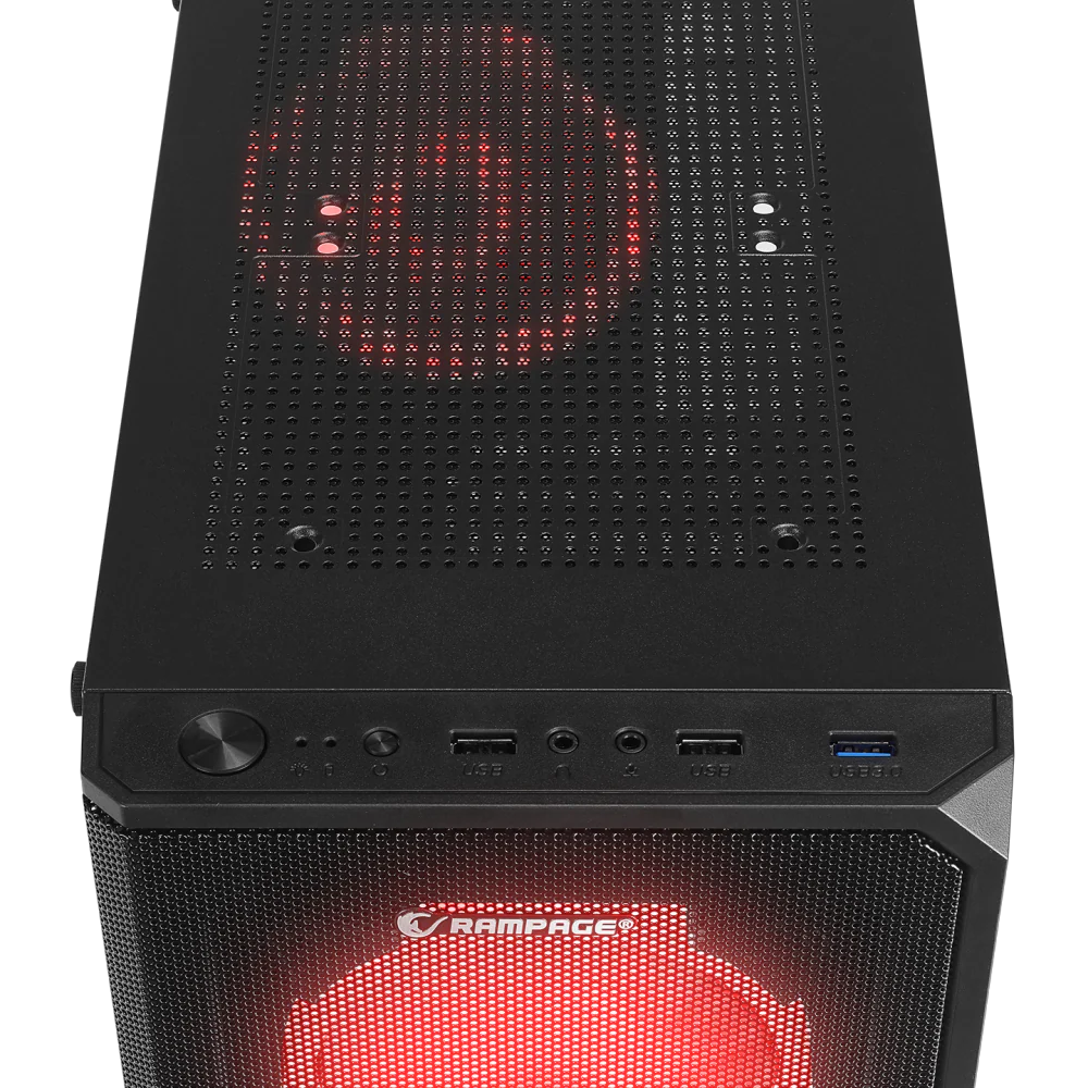 Rampage HELIOS Mesh 550W 80+ Siyah Temperli Cam 4x12cm Rainbow ATX Mid-T Gaming Kasa